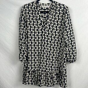 Zara black and white patterned dress, size Xs